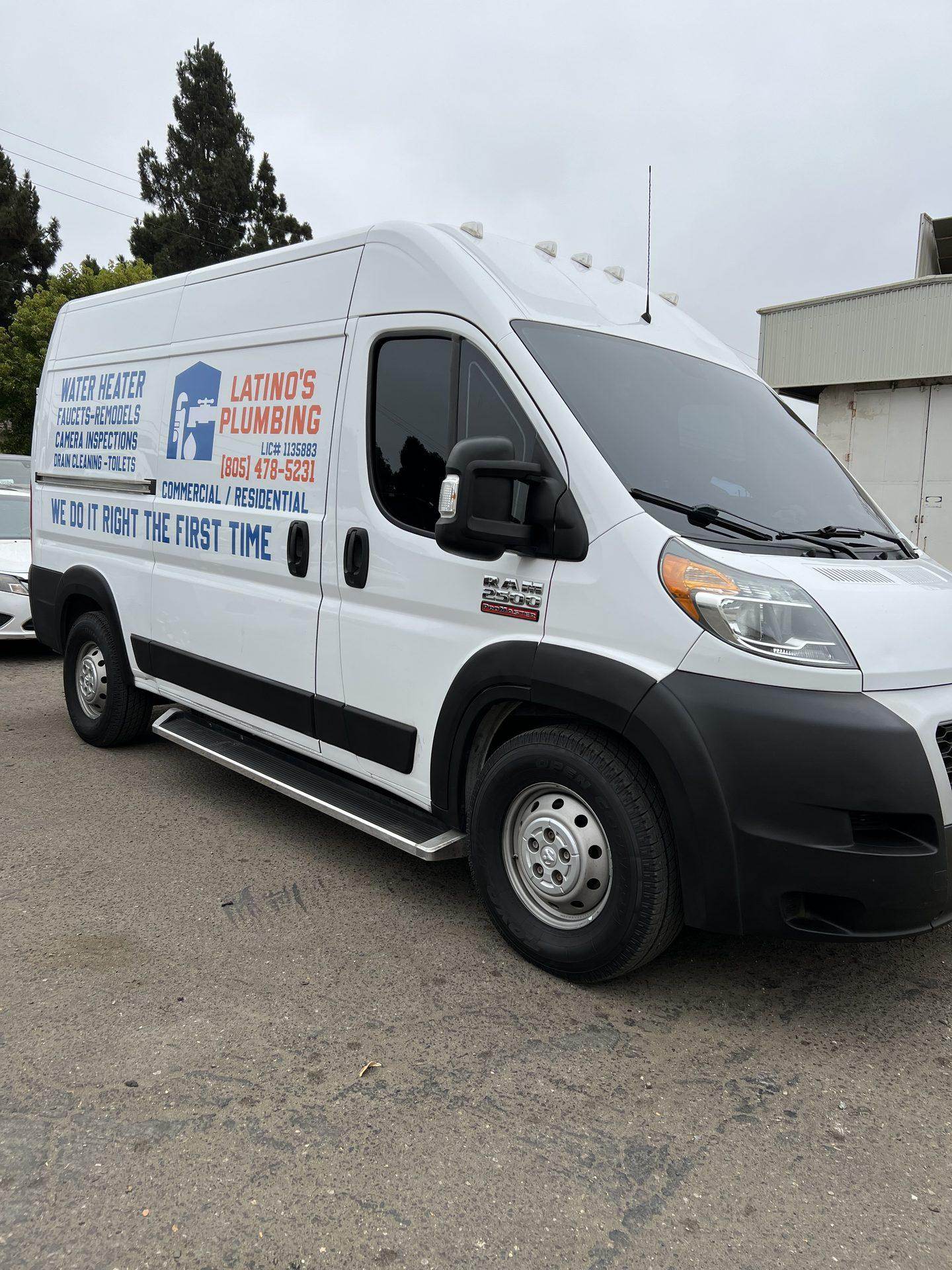 Plumbing vehicle decal Cargo Van — Lompoc, CA | Customize It