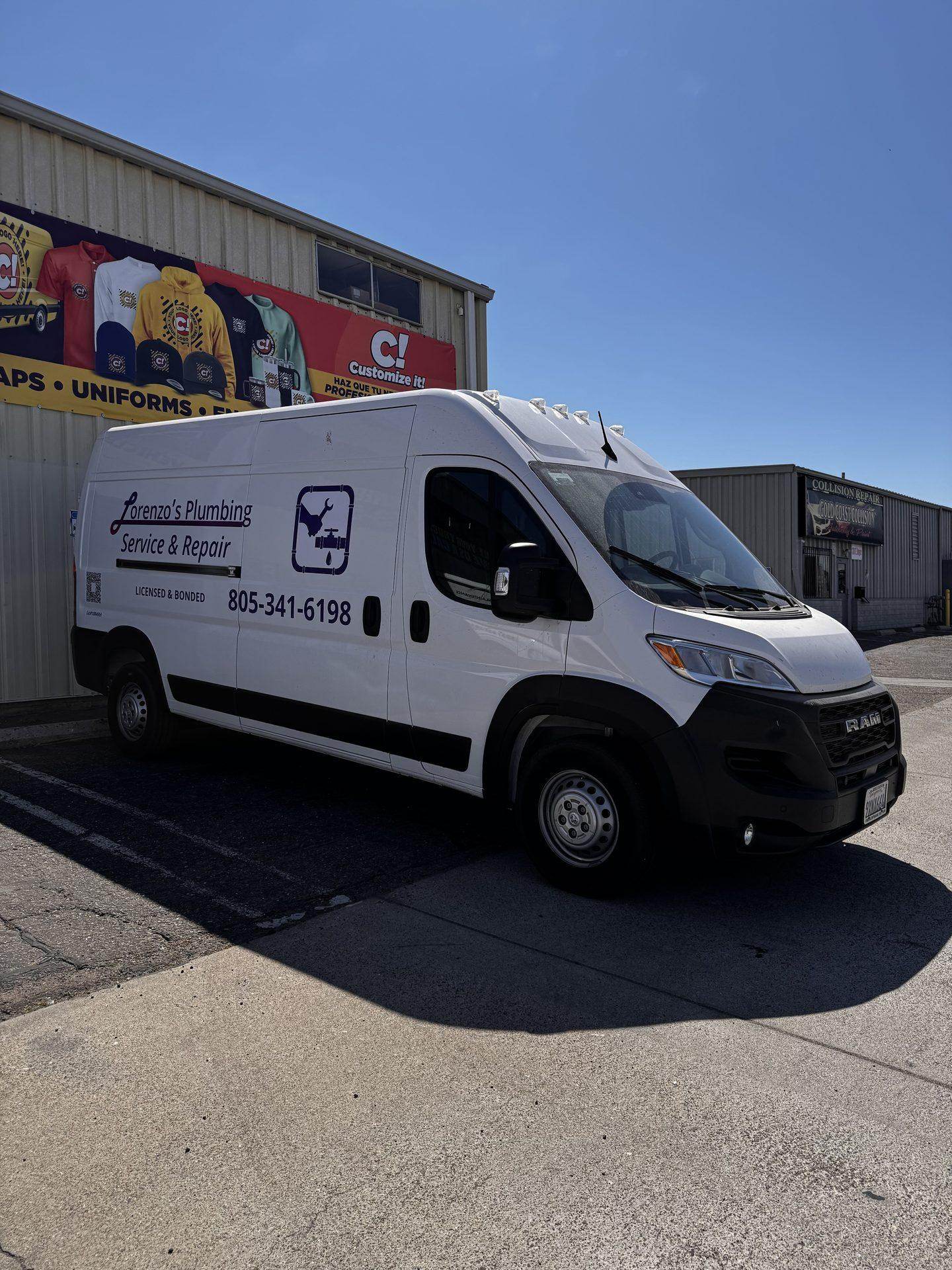 Plumbing vehicle decal Cargo Van — San Luis Obispo, CA | Customize It