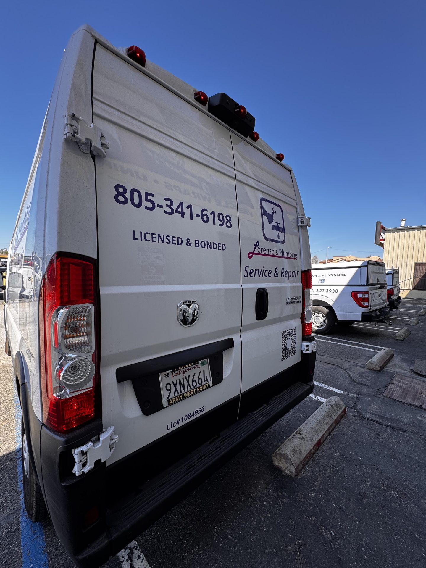 Plumbing vehicle decal Cargo Van — San Luis Obispo, CA | Customize It