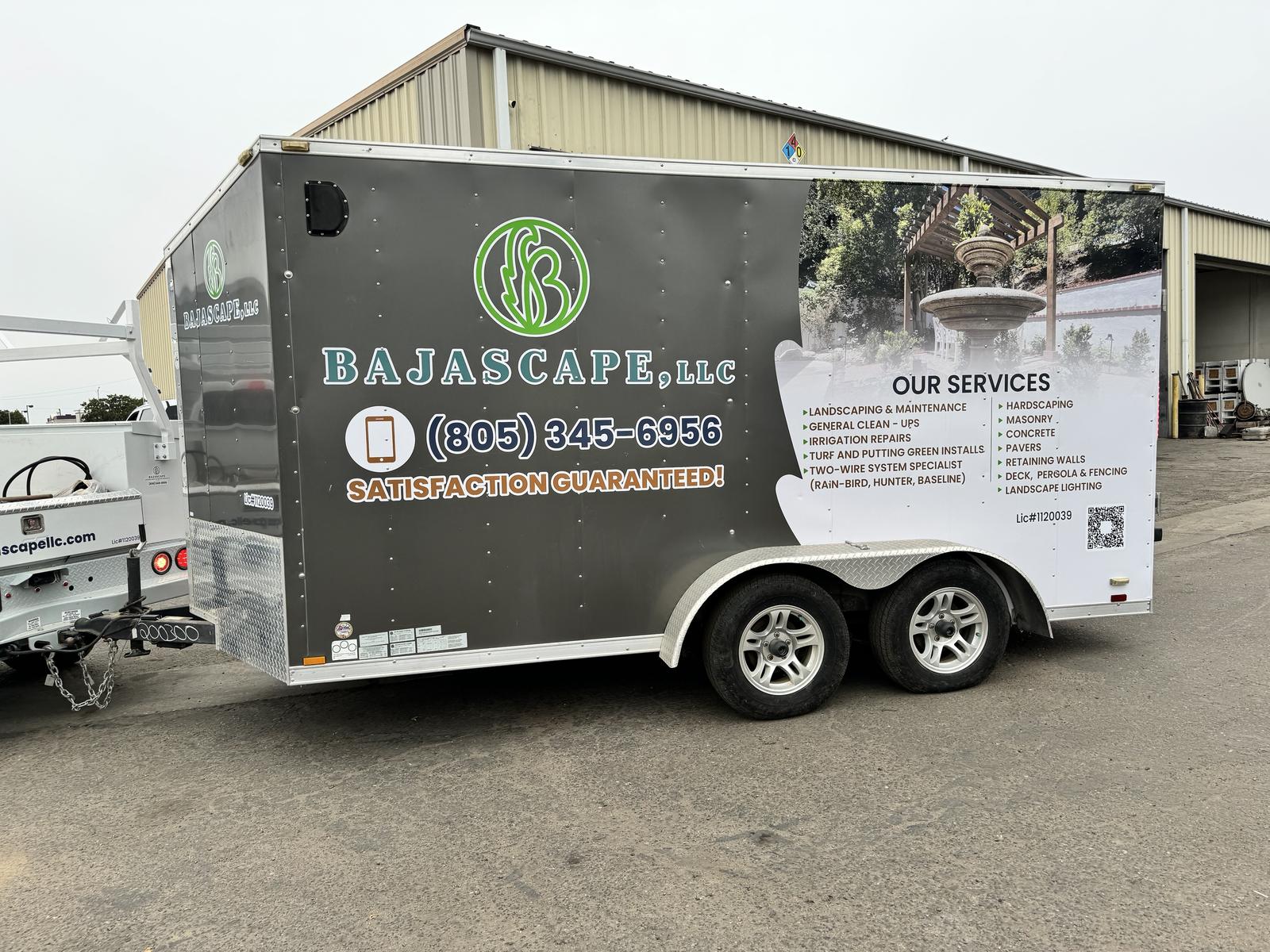 Landscaping vehicle decal Enclosed Trailer — Nipomo, CA | Customize It