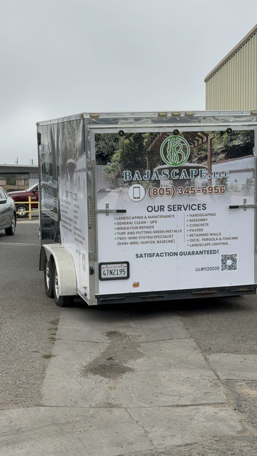 Landscaping vehicle decal Enclosed Trailer — Nipomo, CA | Customize It