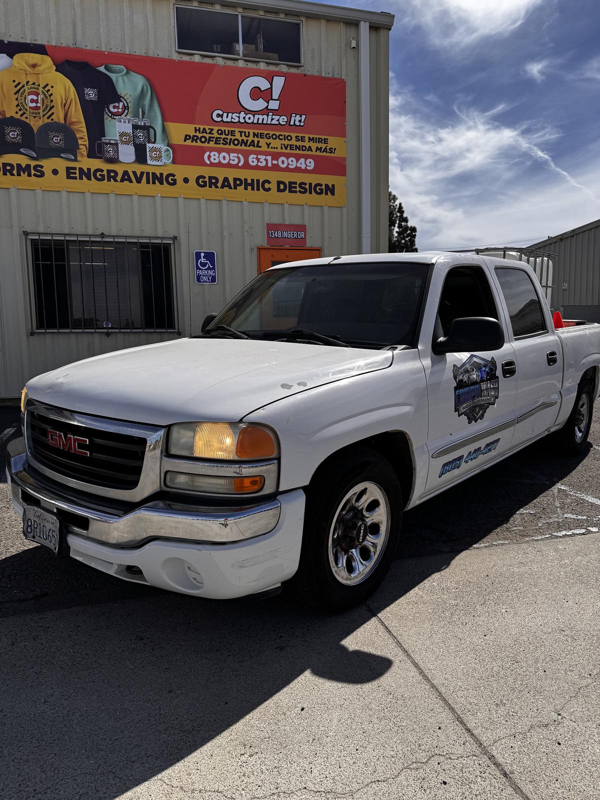Pressure Washing vehicle decal Pickup Truck — Pismo Beach, CA | Customize It