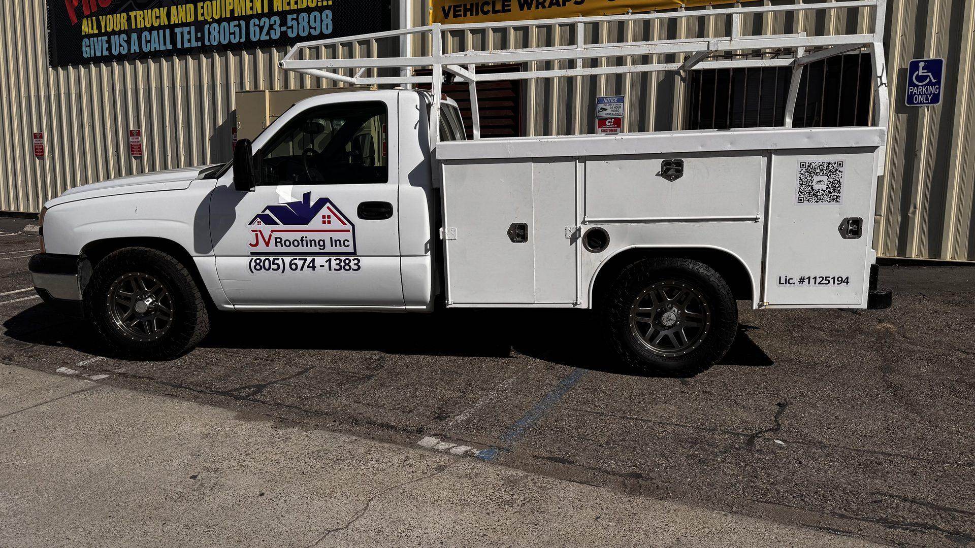 Roofing vehicle decal Utility Truck — Atascadero, CA | Customize It