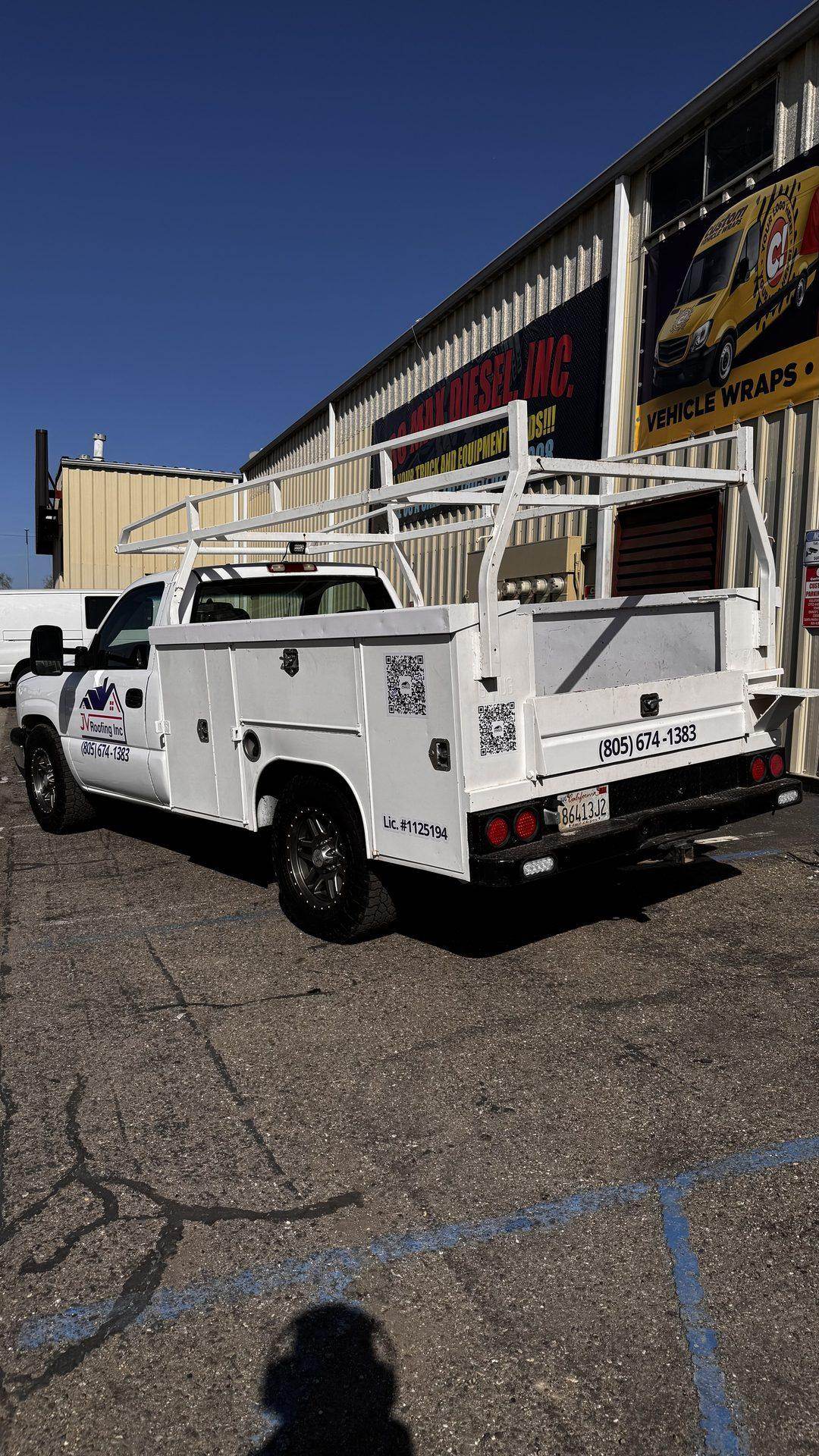 Roofing vehicle decal Utility Truck — Atascadero, CA | Customize It