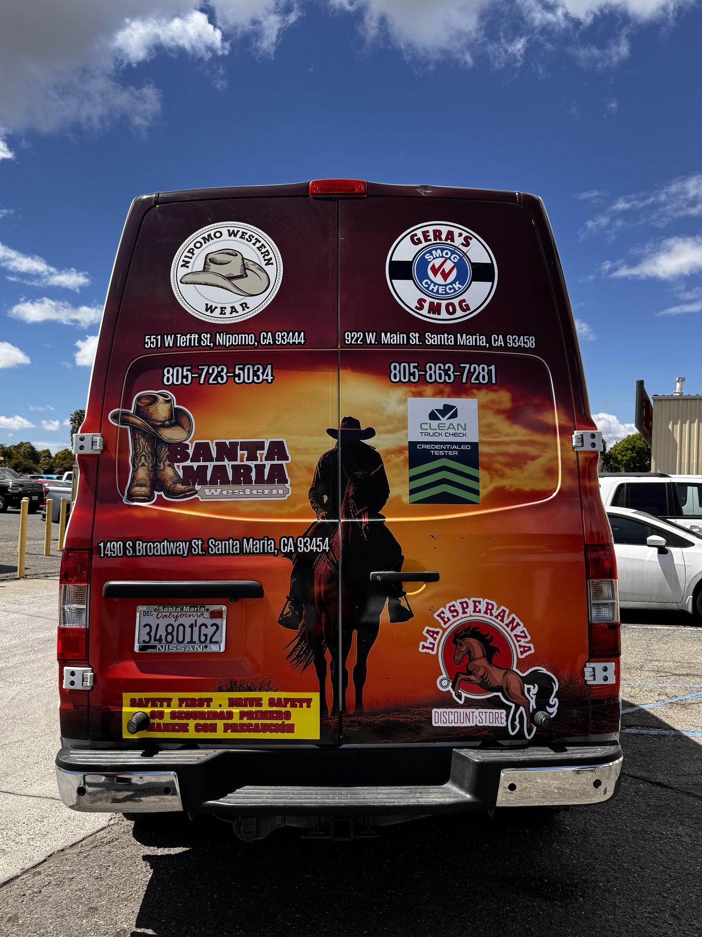 Western Wear full commercial wrap Cargo Van — Santa Maria, CA | Customize It
