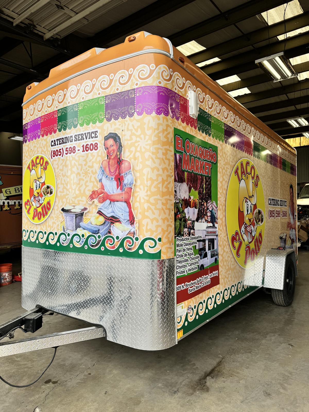 Mexican Food full commercial wrap Food Trailer — Lompoc, CA | Customize It