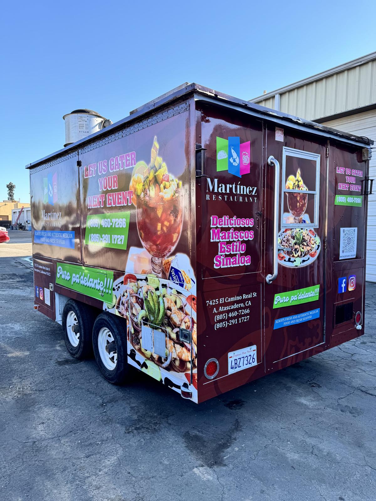 Mexican Seafood full commercial wrap Food Trailer — Atascadero, CA | Customize It