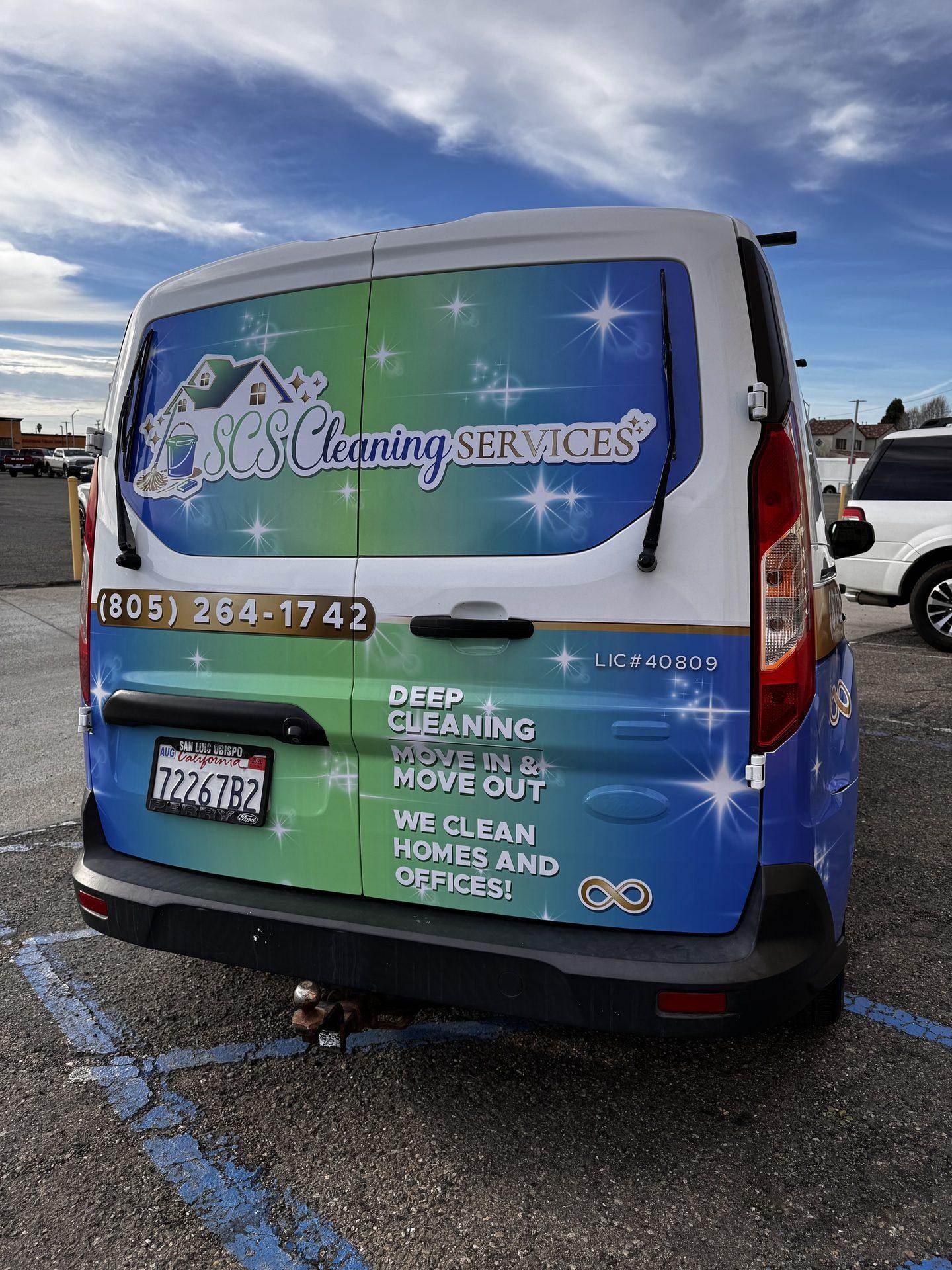 Cleaning Services partial wrap Cargo Van — San Luis Obispo, CA | Customize It