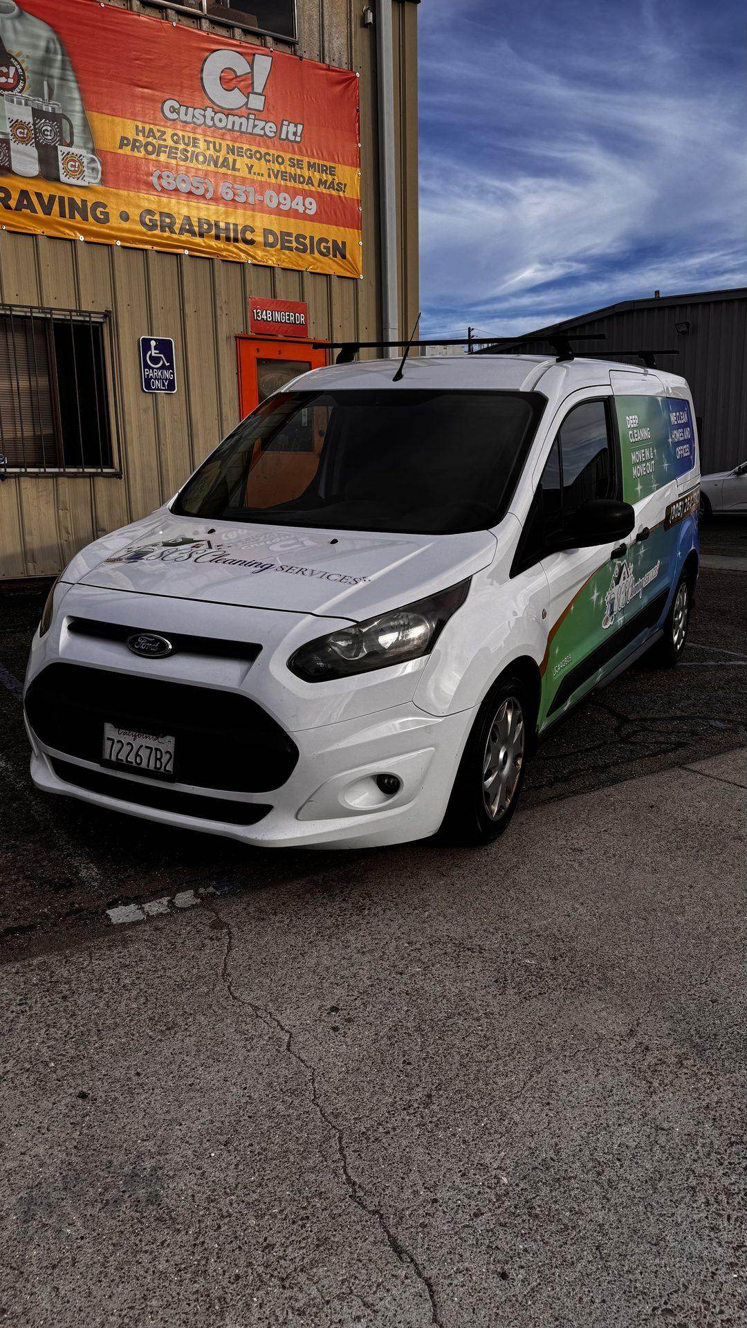 Cleaning Services partial wrap Cargo Van — San Luis Obispo, CA | Customize It