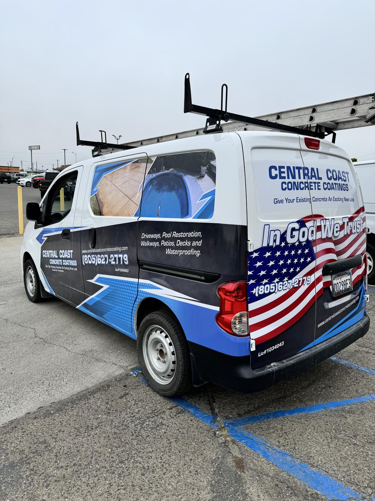 Concrete Coatings partial wrap Cargo Van — Pismo Beach, CA | Customize It
