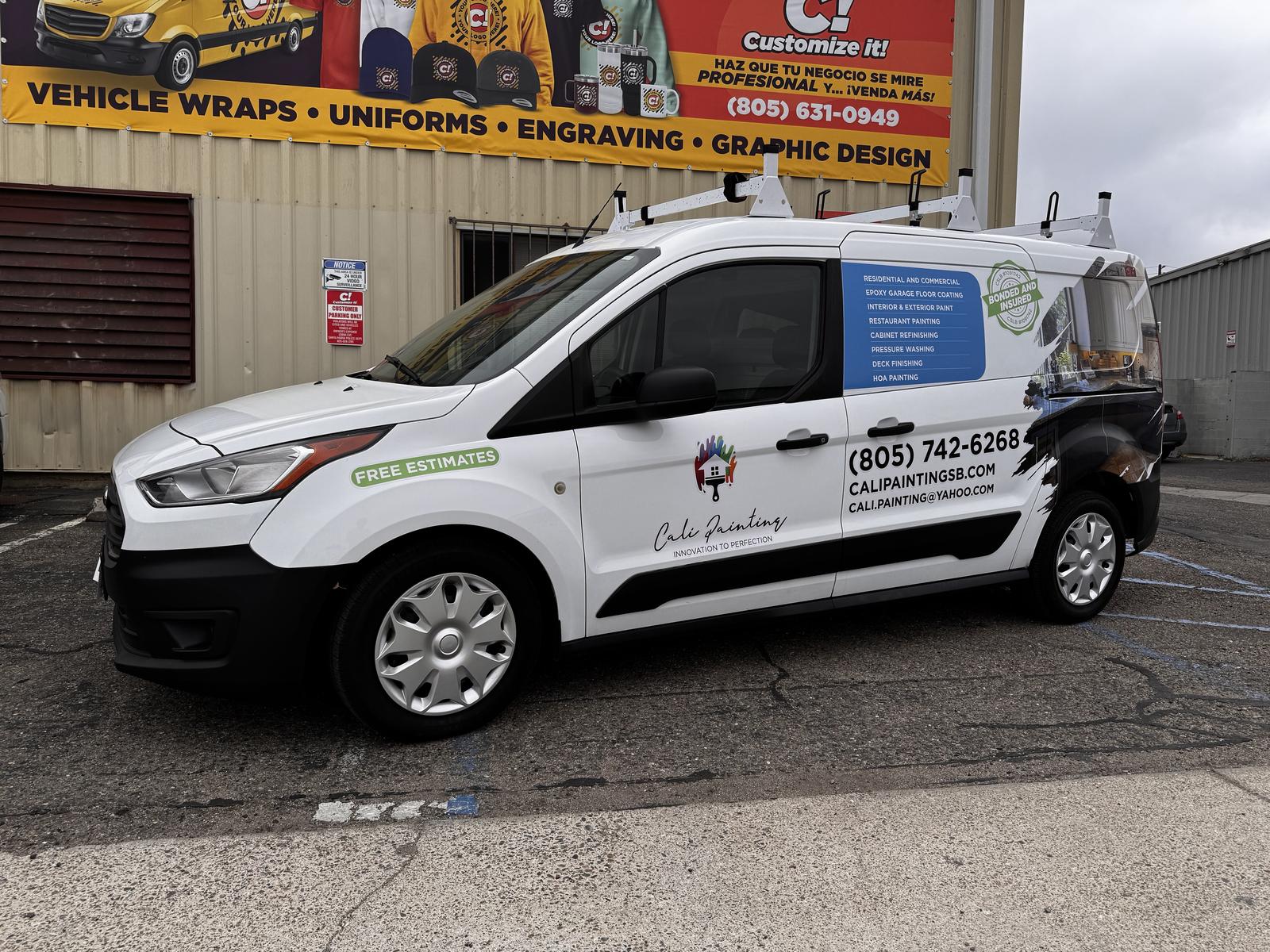 Painting partial wrap Cargo Van — Orcutt, CA | Customize It