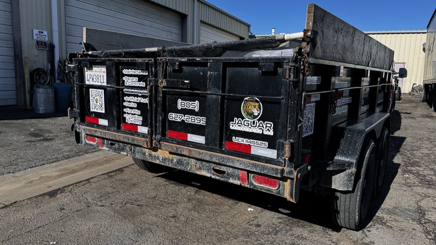 Jaguar Landscaping dump trailer decals