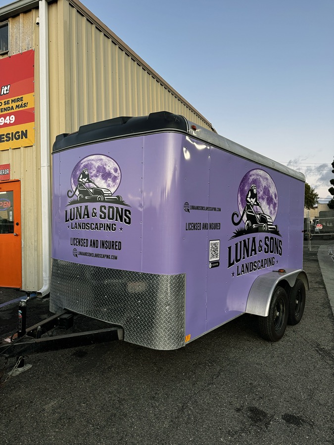 Luna and Sons Landscaping full trailer wrap, Santa Maria CA