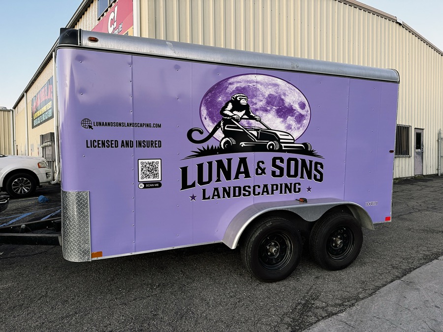 Luna and Sons trailer side wrap purple