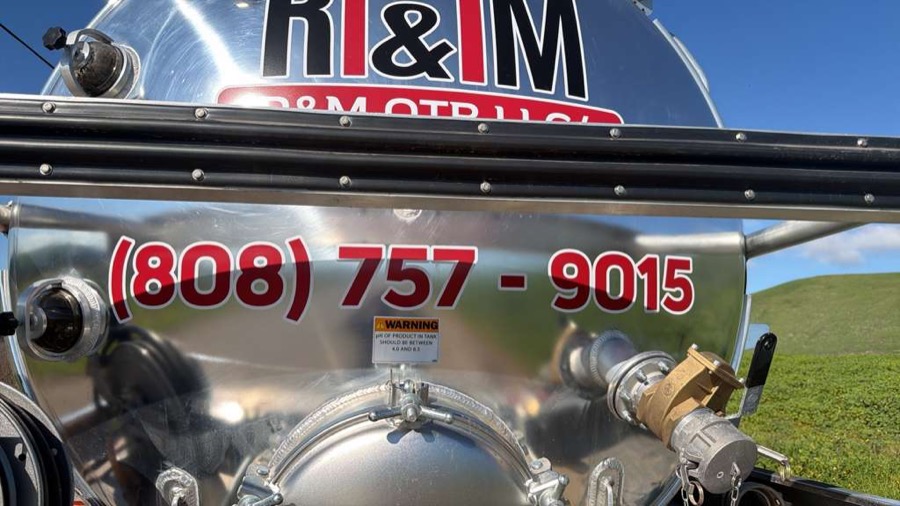 RM Sanitation tank side lettering